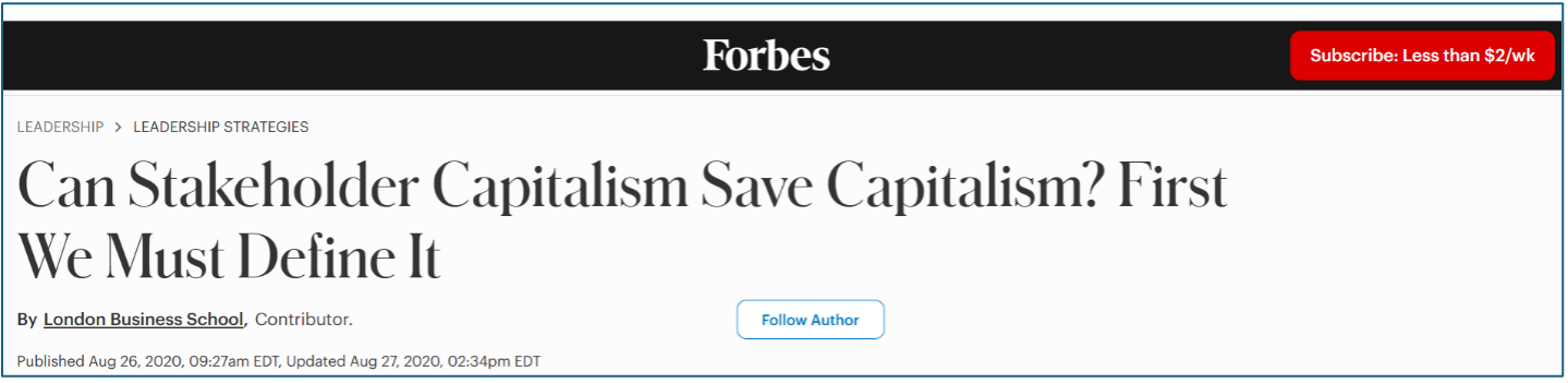 stakeholder capitalism headline