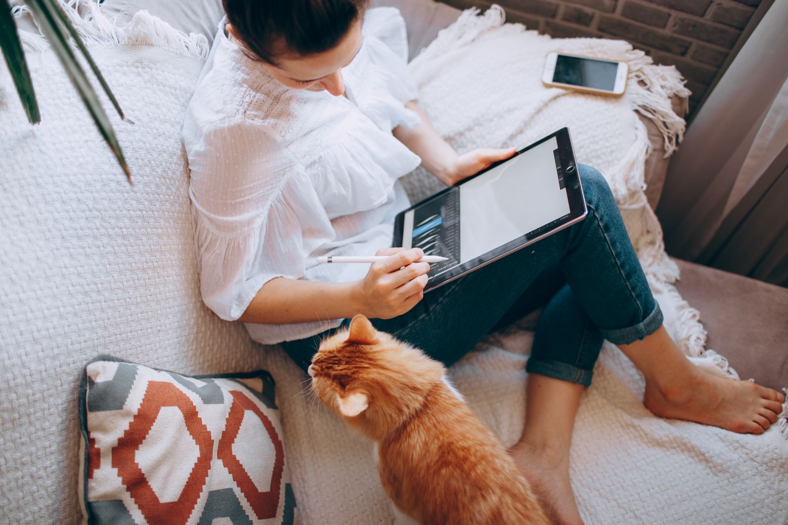 Woman working from home